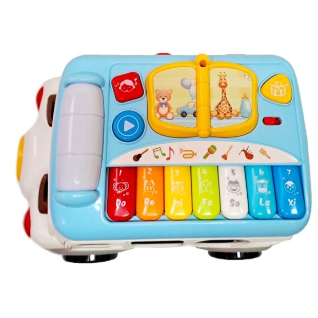 Autko sensoryczne edukacyjne z pianinkiem dla dzieci-10161486