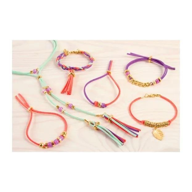 Make It Real Gold-Link Suede Bracelets-11062887