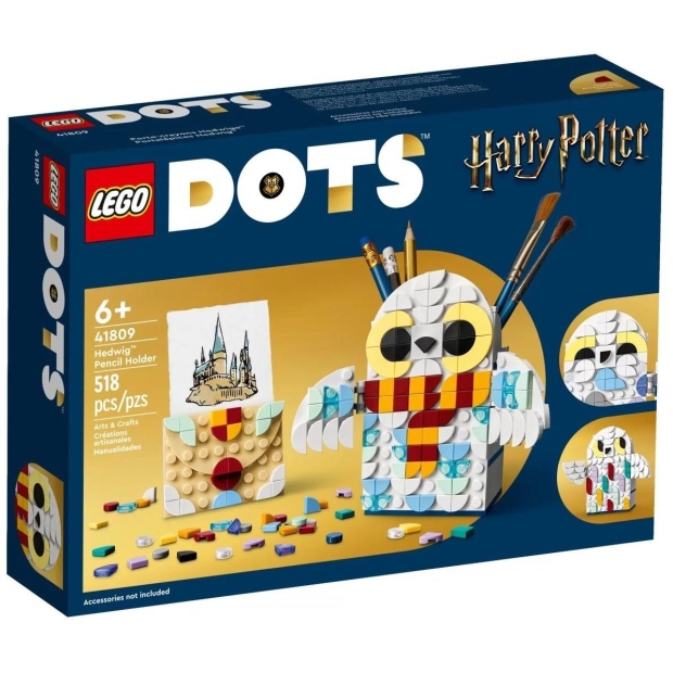 LEGO DOTS 41809 Pojemnik na długopisy w kształcie Hedwigi