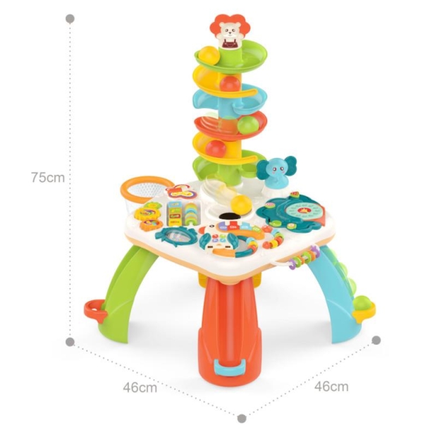 Stolik edukacyjny z wieżą zjeżdżalnią wys. 75 cm