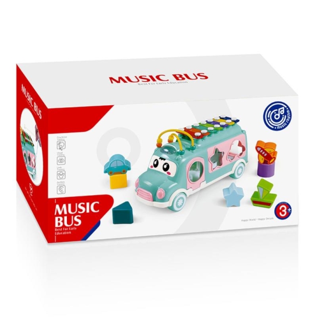 Cymbałki sorter konik samochodzik muzyczny dla dzieci zielony-11380592