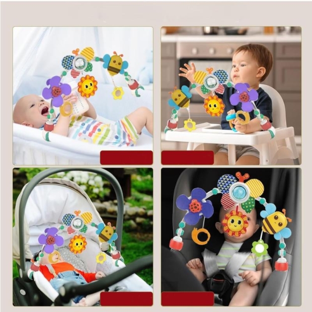 Zawieszka z zabawkami do łóżeczka nosidełka owady-11380608