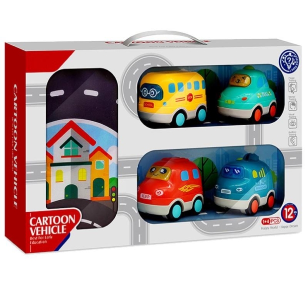 Zestaw Samochodzików 4szt. z Kocykiem-11380611
