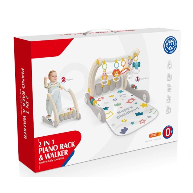 Mata dla niemowląt oraz chodzik 2w1 szara-11380627