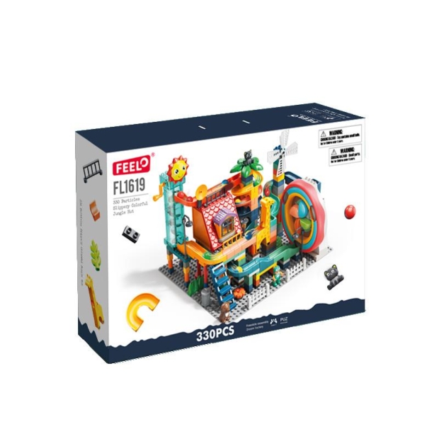 Klocki konstrukcyjne zestaw dżungla wielokolorowy 330 elementów