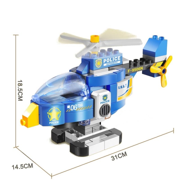 Klocki konstrukcyjne helikopter niebieski 120 elementów-11380733