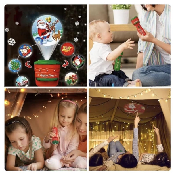 Projektor latarka dla dzieci świąteczny Mikołajki 3 lata +-11385405
