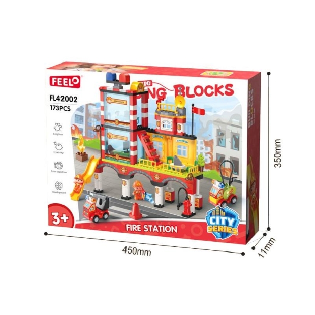 Klocki konstrukcyjne straż pożarna remiza 173 elementów