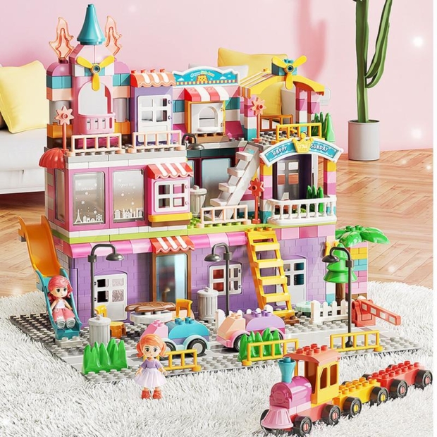 Klocki konstrukcyjne willa dziewczęca 400 elementów-11385436