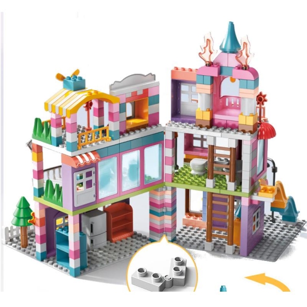 Klocki konstrukcyjne willa dziewczęca 400 elementów-11385437
