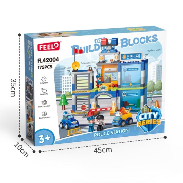 Klocki konstrukcyjne komisariat policji 175 elementów