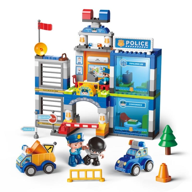 Klocki konstrukcyjne komisariat policji 175 elementów-11385475