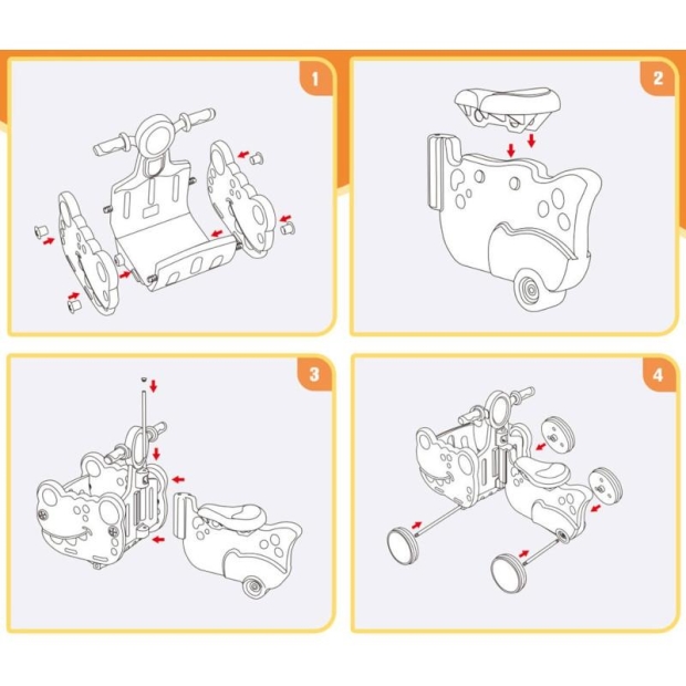 Jeździk dla dzieci wesoły krokodyl różowy z koszyczkiem-11385482