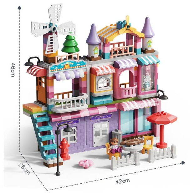 Klocki konstrukcyjne willa dziewczęca 216 elementów-11385484
