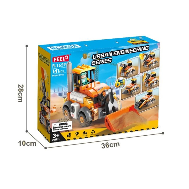 Klocki konstrukcyjne maszyny budowlane 141 elementów