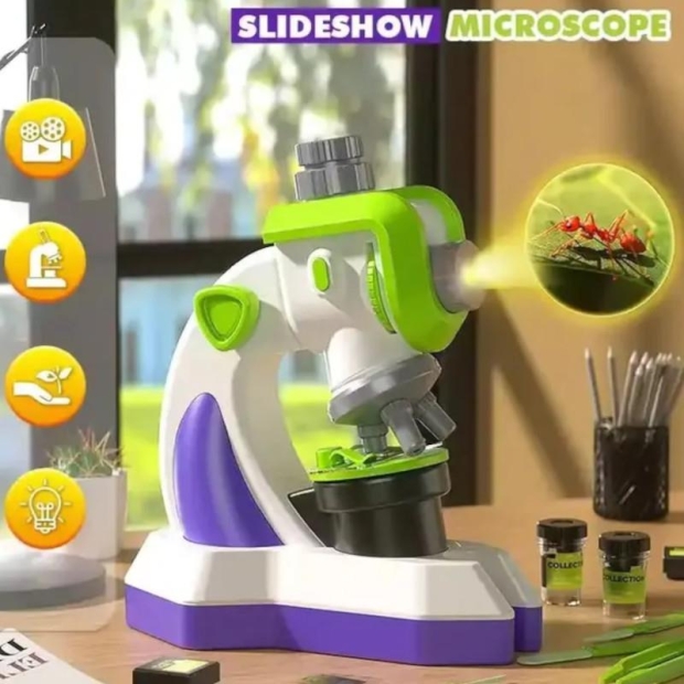 Mikroskop 2w1 fioletowy + projektor-11393631