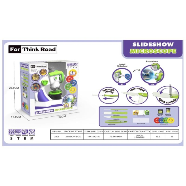 Mikroskop 2w1 fioletowy + projektor-11393633
