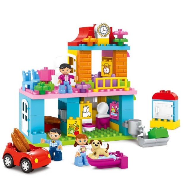 Klocki konstrukcyjne uroczy domek rodzinny 96 elementów