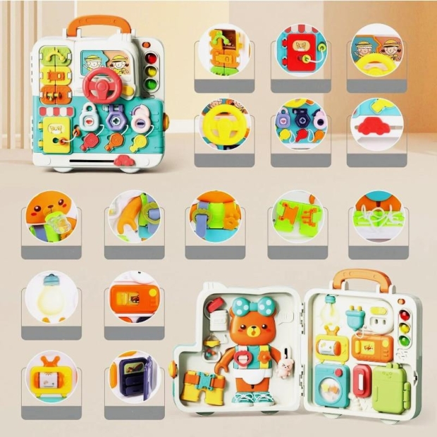 Tablica sensoryczna miś dla niemowląt światło dźwięk-11393878