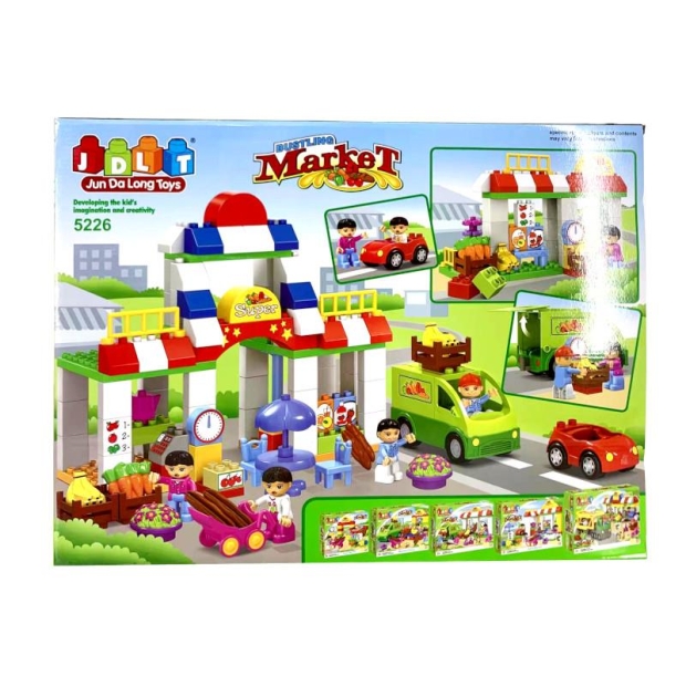 Klocki konstrukcyjne supermarket targ warzywny 138 elementów-11397352