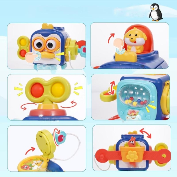 Kostka sensoryczna edukacyjna dla dzieci pingwinek-11397354