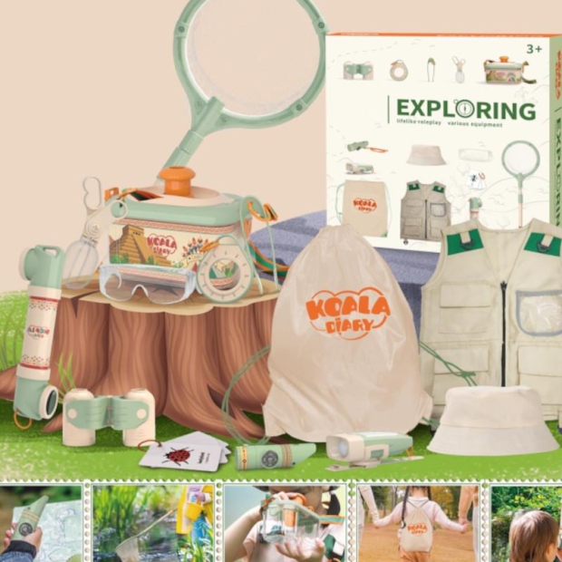 Zestaw małego biwakowicza z kamizelką i akcesoriami