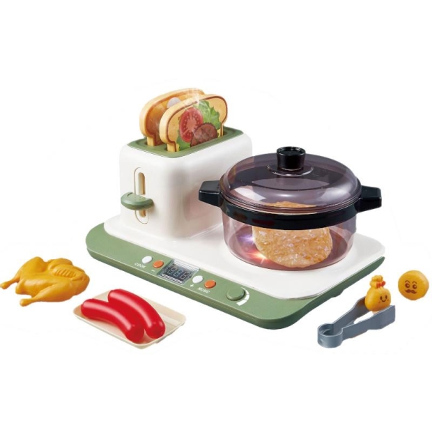 Zabawkowa kuchenka z tosterem i garnkiem dla dzieci-11402354