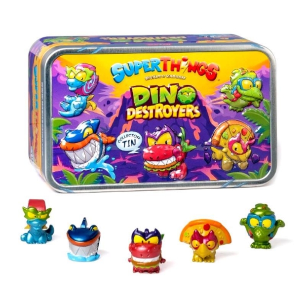SUPERTHINGS 5 szt figurki seria 12 + metalowa puszka Dino Destroyers-9097933