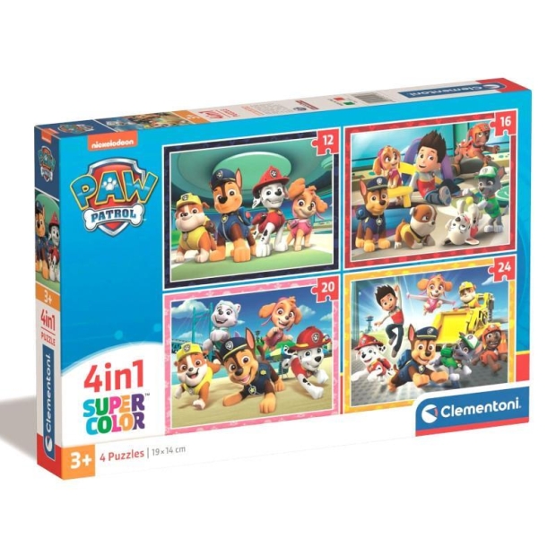 Clementoni Puzzle 4 w 1 Super Kolor PawPatrol