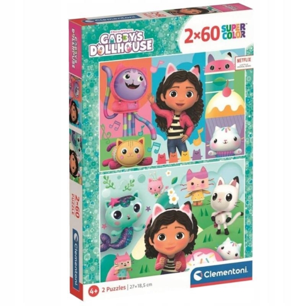 Clementoni Puzzle 2x 60 elementów Super Kolor Gabby's Doll House