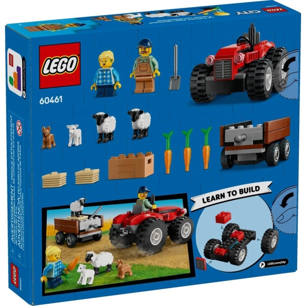 LEGO CITY 60461 Czerwony traktor z przyczepą i owcą-9738642