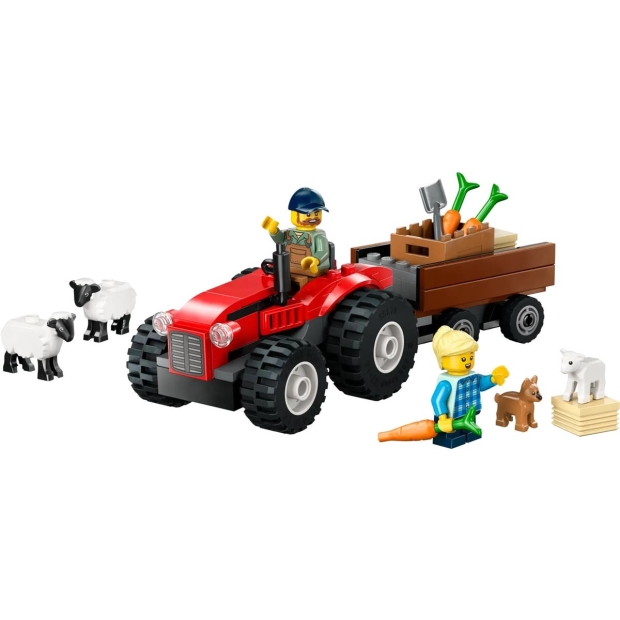 LEGO CITY 60461 Czerwony traktor z przyczepą i owcą-9738643